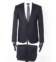 Jan Carlucci Slim Fit Şal Yaka-Tek Yırtmaç Siyah Drop 6 Damatlık Takım