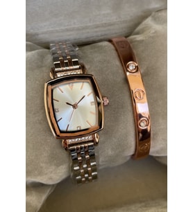 Cartier Bileklik Hediyeli Zirkon Taşlı Gümüş Rose Renk Çelik Kadın Kol Saati Özel Kutusunda Gönderilecektir Anneye Ablaya Sevgiliye Hanima Ese Arkadasa Dogum Gunu Yıldonumu Hediyesi Anneye Kız Kardese Kisiye Ozel Hediye