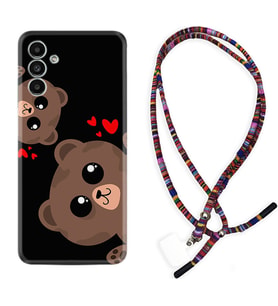Samsung A23 A31 A32 A50 A51 A52 A53 A70 Kılıf Boyun Asklı Rasta Silikon Love Animals 1780