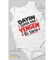 Dayım süper ama yengem bi tane Sıfır Kollu Bebek Zıbını %100 Pamuk