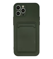 Mey İthalat® iPhone 12 Pro Max Kılıf Kelvin Kartvizitli Silikon - Koyu Yeşil