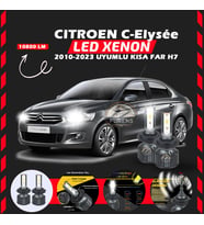 Citroen C-Elysee 2010-2023 Kısa Far Uyumlu Şimşek Etkili Led Xenon Premium Series H7