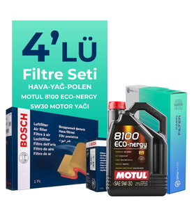 BOSCH Citroen C3 1.2 Benzinli Filtre Bakım Seti Motul Motor Yağlı (2012-2016) 4 Lü