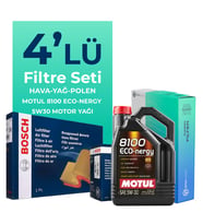 BOSCH Citroen C3 1.2 Benzinli Filtre Bakım Seti Motul Motor Yağlı (2012-2016) 4 Lü
