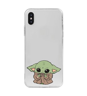 Iphone X ve XS Uyumlu Baby Yoda Tasarımlı Şeffaf Telefon Kılıfı