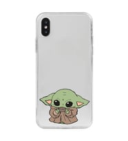 Iphone X ve XS Uyumlu Baby Yoda Tasarımlı Şeffaf Telefon Kılıfı