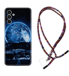 Samsung A23 A31 A32 A50 A51 A52 A53 A70 Kılıf Boyun Asklı Rasta Silikon Mavi Gece 1605