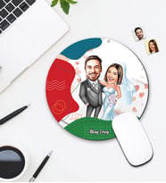 Kişiye Özel Karikatür Evli Çift Tasarımlı Mouse Pad 119