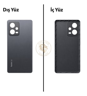 Xiaomi Redmi Note 12 Pro 4G Grafit Grisi Arka Pil Kapağı Batarya Kapağı Lazer Kesim Back Cover