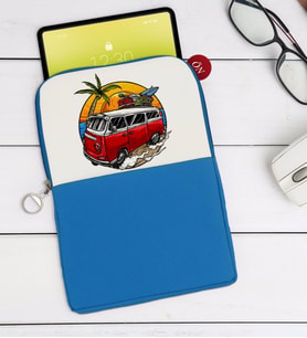 BK Gift Klasik Araç Tasarımlı Taşınabilir Koruyucu Tablet Kılıfı & Organizer Çanta - Mavi-10