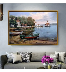 Altın Çerçeveli dekoratif tablo a184 (Gold)