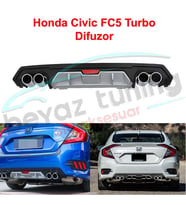 Honda Civic FC5 Turbo Difüzör Arka Tampon Çift Egzoz Çıkışlı