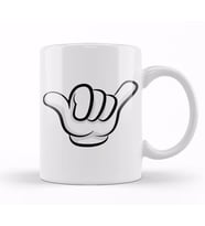 Mickey Mouse Hang Loose Sign Kupa Bardak Porselen
