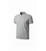 Erkek Pike Kumaş Düğmeli Yaka Regular Fit Günlük Kısa Kol Tişört T-shirt - Gri