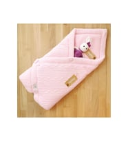 Kız Bebek Kundak Battaniyesi Pembe Triko Kumaş Set STL4617