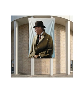 Sivil Mustafa Kemal Atatürk Poster Bayrak Premium Raşel Kumaş ATA18 2x3m
