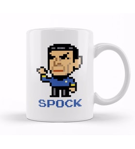 Star Trek Spock Pixel Character Kupa Bardak Porselen