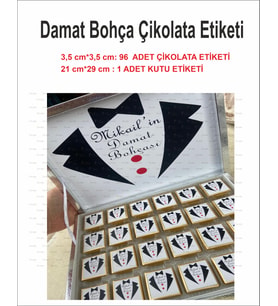 Damat Bohçası Madlen Çikolata Ve Kutu Etiketi Kutu Dahil Değildir