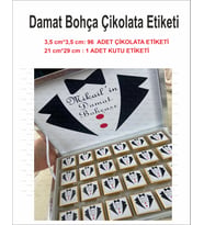 Damat Bohçası Madlen Çikolata Ve Kutu Etiketi Kutu Dahil Değildir