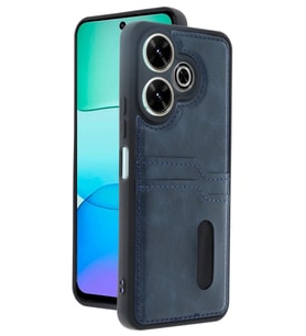 Redmi 13 4G Kılıf Sara Kartvizitli Deri Kılıf - Lacivert
