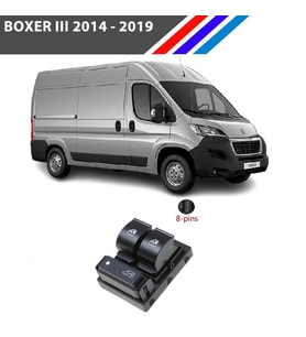 Boxer 3 Cam Açma Kumanda Düğmesi Sol Taraf 8 Pin 2014 - 2019