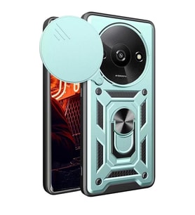 Newface Xiaomi Redmi A3 4G Kılıf Pars Lens Yüzüklü Silikon - Yeşil