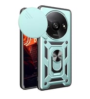 Newface Xiaomi Redmi A3 4G Kılıf Pars Lens Yüzüklü Silikon - Yeşil