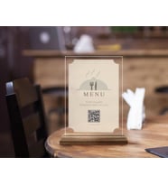 BK Gift Restoran & Cafe & Barlara Özel Ahşap Standlı Pleksi QR Kod Menü, Cafe&Bar için QR kodlu Tabela, QR kodlu Masa Dekoru-18