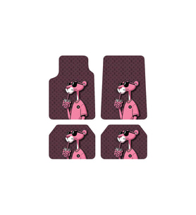 OEM Pink Panther Monogram Tasarımlı 4 Parça Üniversal Halı Paspas Seti