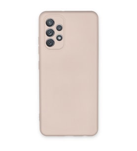 Samsung Galaxy A72 Kılıf Nano İçi Kadife Silikon - Pudra