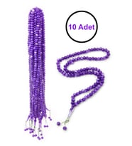 10 Adet 99lu Namaz Tesbihi 10mm Hac Umre Hediyelik - Mor