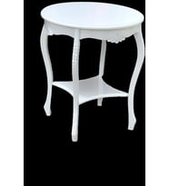 Fiskos 13816 Oyma Model Parlak Kaplama Kayın ayak Parlak Beyaz  MDF tabla El Yapı