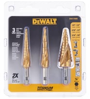 Dewalt Dwa1790Ir 3-Piece Impact Ready Step Drill Bit Set