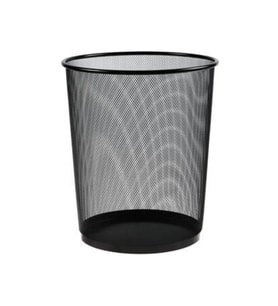 Siyah Metal Delikli Çöp Kovası 11 Litre