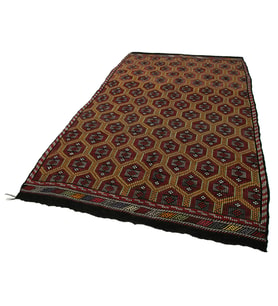 Bordo Halı Salon Kilimi Yün El Dokuma Klasik Geometrik Motifli Dokulu Yüzey Yatak Odası
