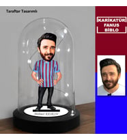 KİŞİYE ÖZEL ERKEK BORDO MAVİ TARAFTAR TASARIMLI IŞIKLI KARİKATÜR FANUS BİBLO FN47