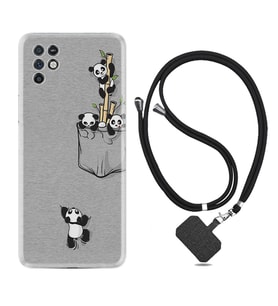 INFINIX Note 11 Pro Note 10 Hot 9 Play Kılıf Boyun Askılı Silikon Pandalar 1798