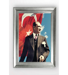 Gümüş Çerçeveli Atatürk Tablo a536
