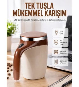 Usb Şarjlı Elektrikli Karıştırıcı Kupa – Sıcak & Soğuk İçecekler İçin
