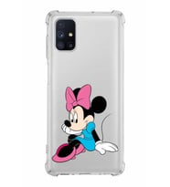 Samsung Galaxy M51  Köşe Korumalı Antişok Kapak Minnie Mouse Tasarımlı Şeffaf  Kılıf