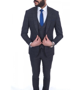 Jan Carlucci Slimfit Yelekli Drop 6 Takım (Antrasit)