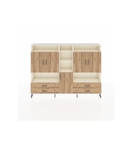 Arges Dolap 12 Raflı 4 Çekmeceli 5 Kapaklı 220x30x163 Aytaşı-Çam