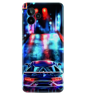 General Mobile GM 24 Pro Kılıf Silikon Desen Özel Seri Neon Cars 1724