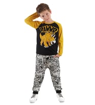 Rawr Erkek Çocuk T-shirt Pantolon Takım (Siyah)