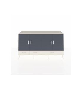 Hyperion Konsol 6 Raflı 3 Çekmeceli 4 Kapaklı 176x44x99 Aytaşı-Antrasit/Aytaşı