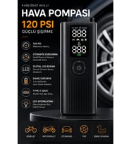 Kablosuz Akıllı Hava Pompası 120 PSI Dijital Göstergeli Type-C Şarjlı Lastik Şişirme Kompresörü Otomatik Basınç Ayarlı LED Işıklı