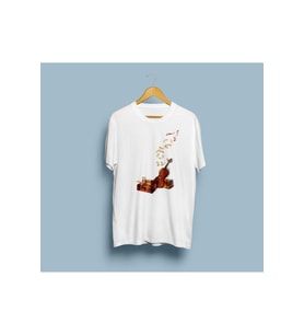 Oversize Keman Tasarım Unisex T-shirt