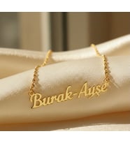 Kişiye Özel 925 Ayar Gümüş Şık Çift İsim Kolye (Gold)