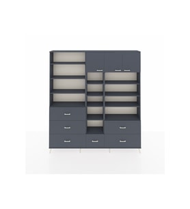 Arges Dolap 17 Raflı 6 Çekmeceli 3 Kapaklı 220x30x243 Antrasit-Antrasit/Antrasit