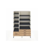 Hyperion Dolap 9 Raflı 4 Çekmeceli  132x44x195 Aytaşı-Antrasit/Çam